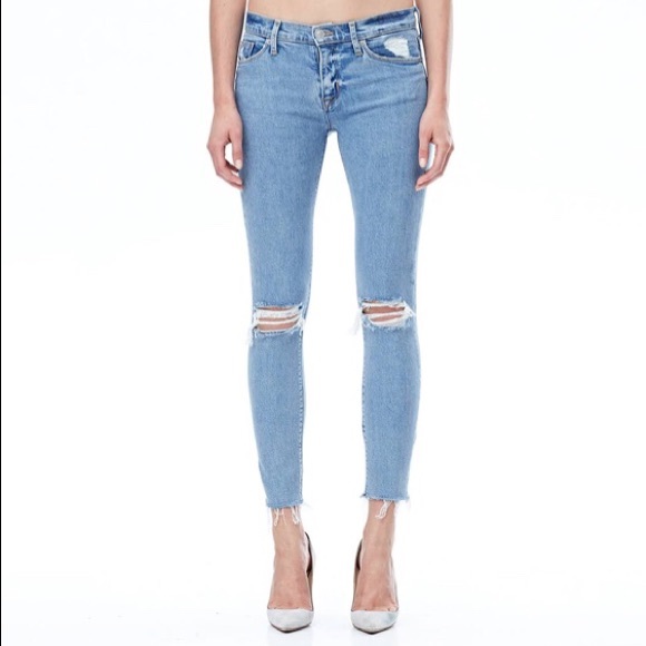 Hudson Jeans Denim - Hudson Nico 9” Rise Ankle Raw Hem Super Skinny